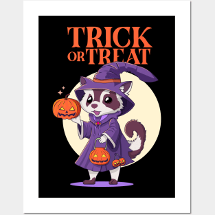 Ferret in wizard costume on halloween night Posters and Art